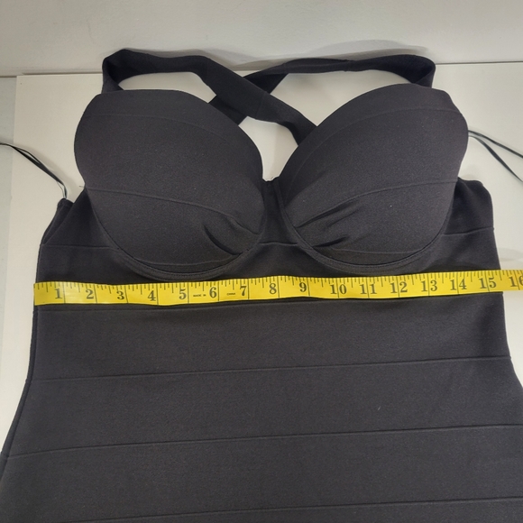 River Island Black Bodycon build in bra MiniDress - Picture 8 of 12